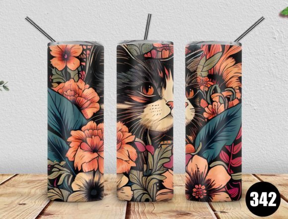 Cat Flowers 20oz Skinny PNG Review