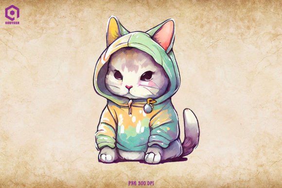 Cat Wearing Hoodie Watercolor Embroidery Review