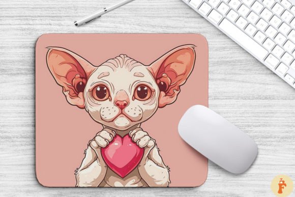 Cute Cat Hugging Heart Mouse Pad Review