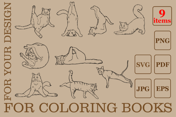 Cute Cat Yoga Postures Clip Art Set Review