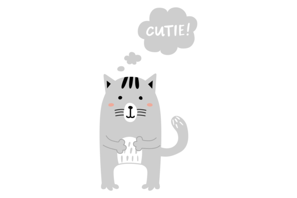 Cutie Cat Character Baby Shower Card Design Review