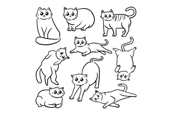 Lined Cat Pet Hand Drawn Illustration Review