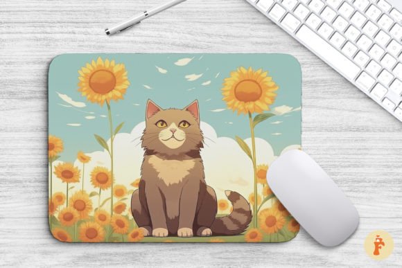 Mouse Pad Cute Cat in Sunflower Field Review