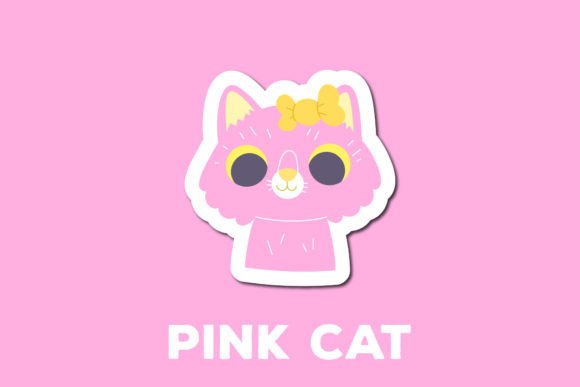 Pink Cat Sticker Icon Review for Embroidery Projects