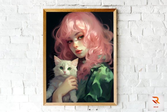 Pretty Witch Girl Loves Cat Art Review