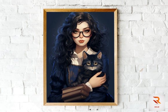 Pretty Witch with Books Black Cat Embroidery Review