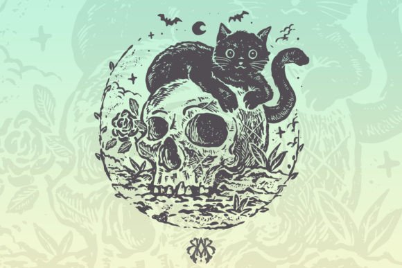 The Cute Black Cat the Skull Embroidery Design Review